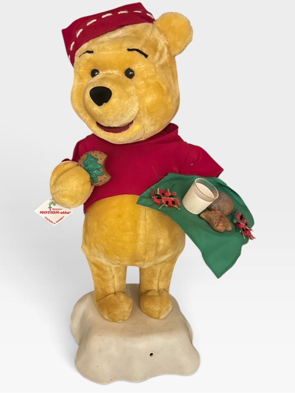 Disney Holiday animated vintage Winnie the Pooh Plush Decor - Red & Yellow